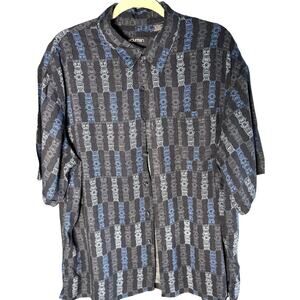 PURITAN XL MENS HAWAIIAN BUTTON UP BLUE SHIRT